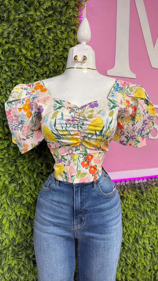 Floral Elastic Top