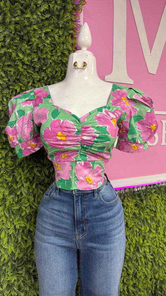 Floral Elastic Top