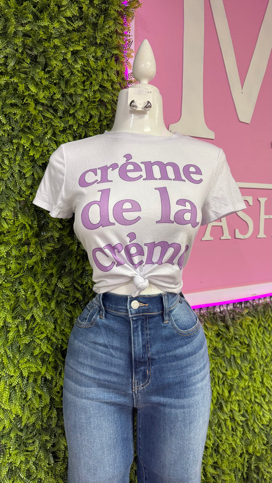Creme Graphic Top