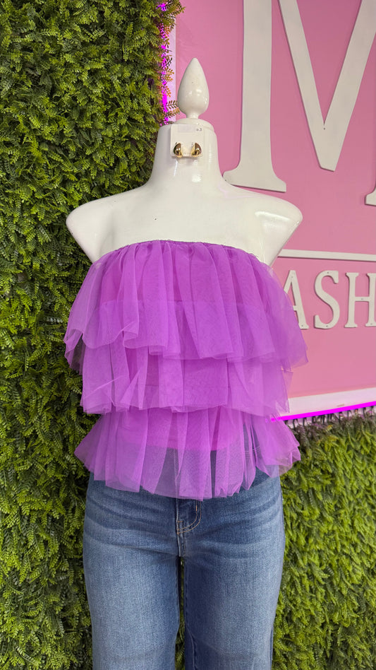 Strapless Ruffle Top