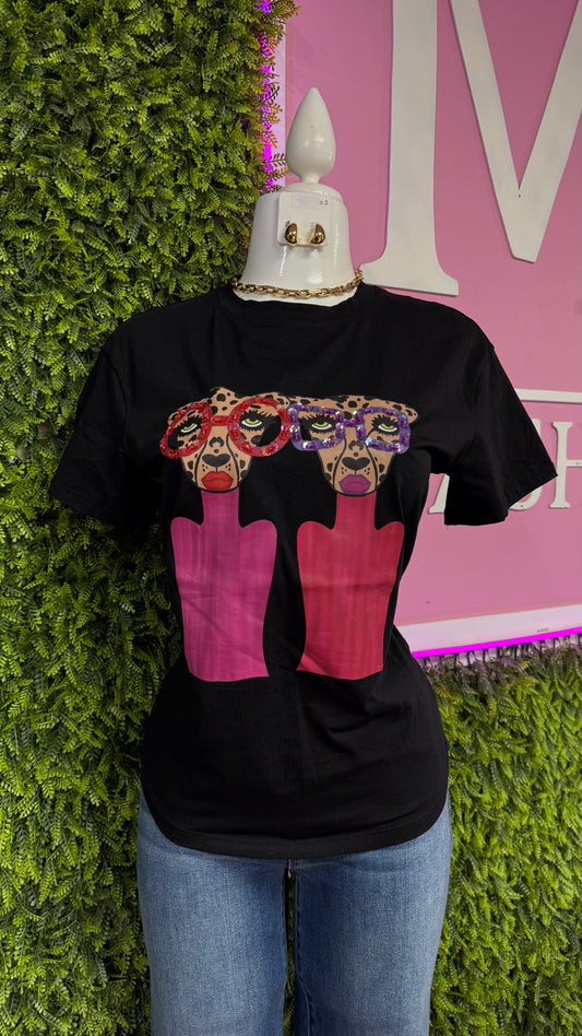 Black Graphic Top
