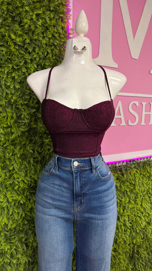 Magenta Shimmery Bodysuit