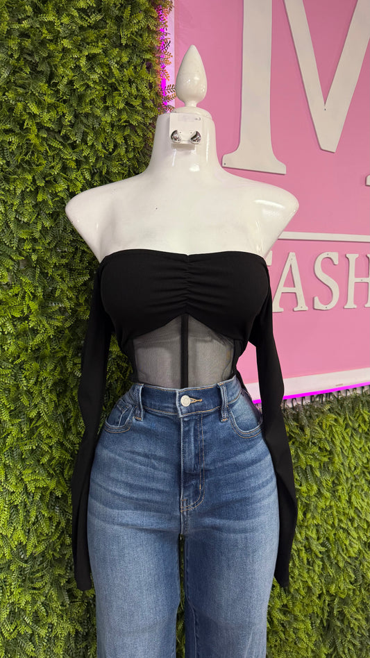 Black Mesh Bodysuit