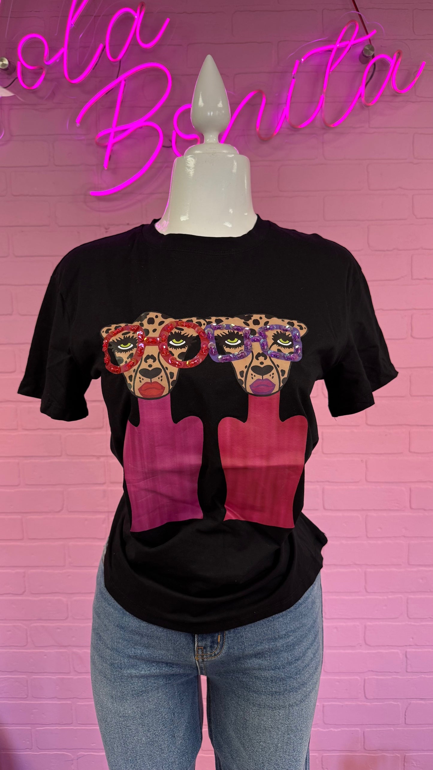Black Graphic Top