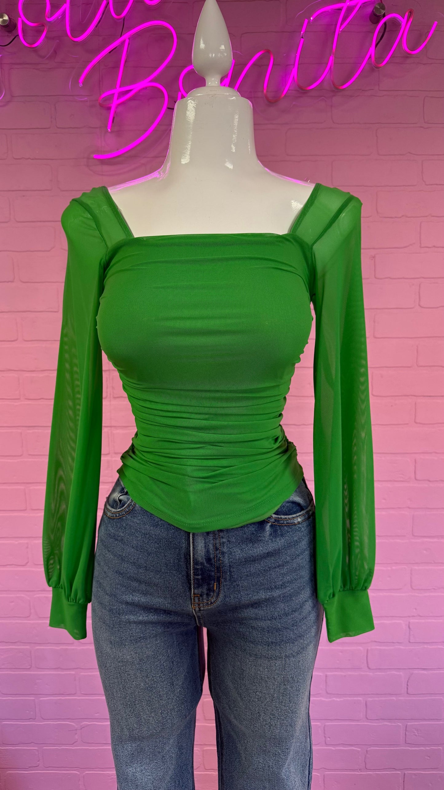 Green Mesh Top