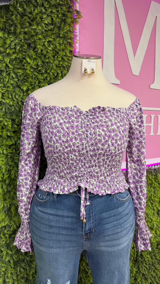 Floral Off Shoulder Top (Curvy)
