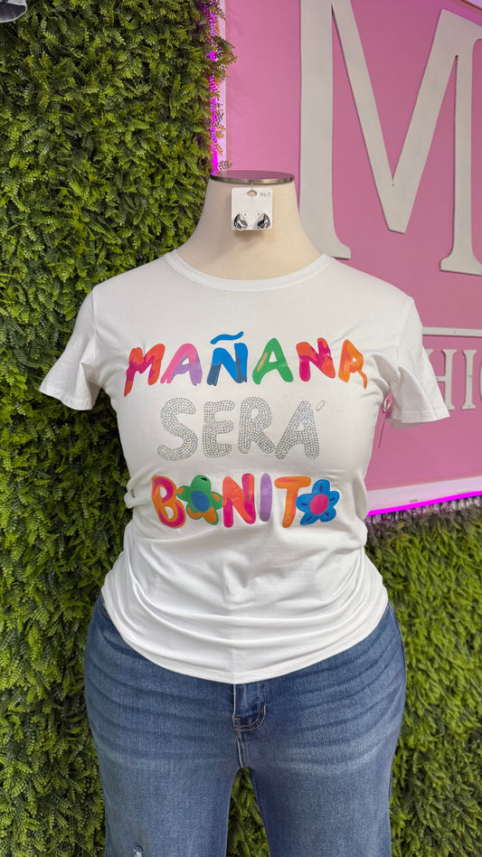 White Graphic Top (Curvy)