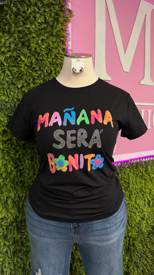 Black Graphic Top (Curvy)