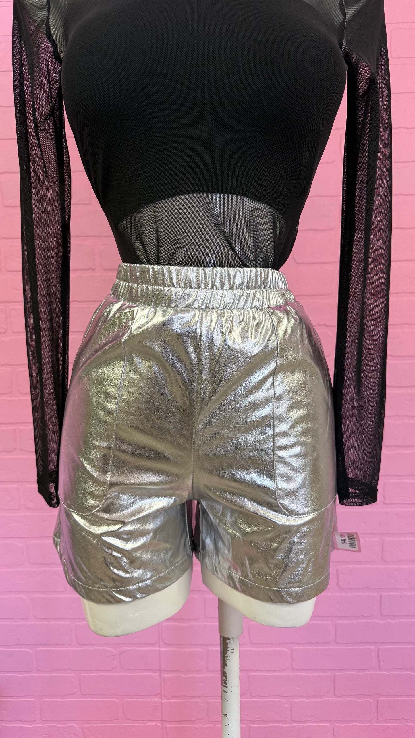 Silver Metallic Shorts