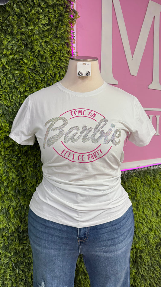 White Graphic Top (Curvy)