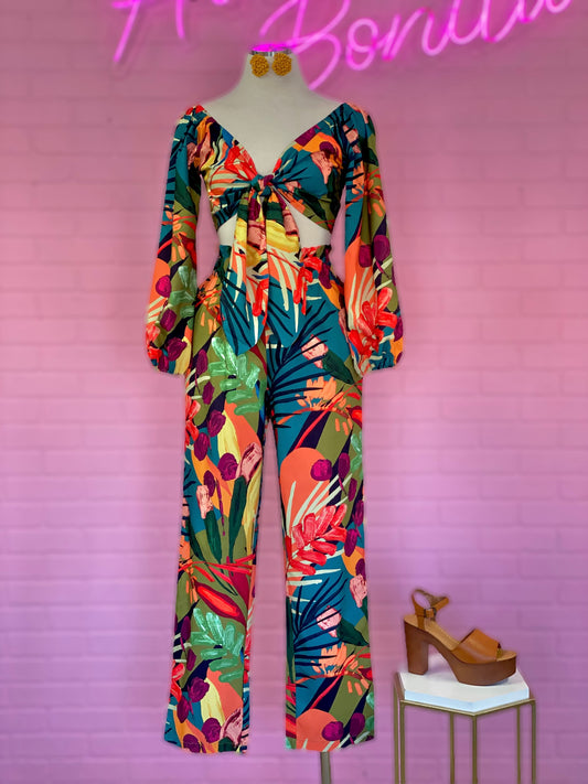 Tropical 2 Piece Pant Set